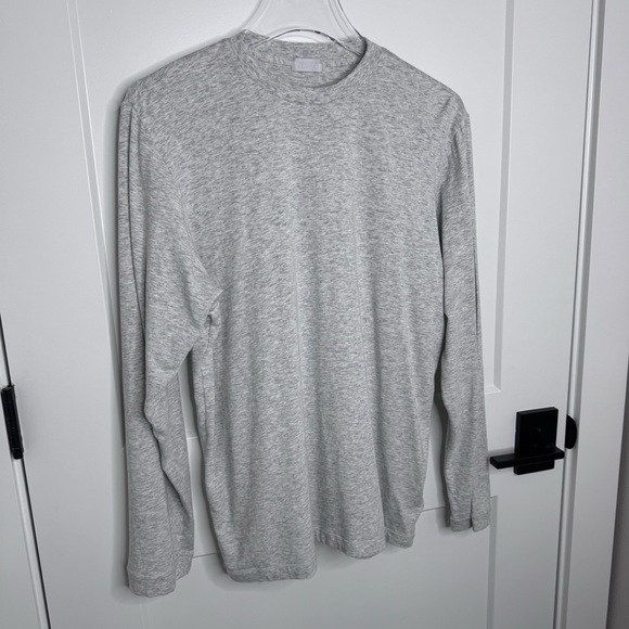 Skims Women's Boyfriend Long Sleeve T-shirt Tee Light Heather Grey Size Small - Picture 4 of 8